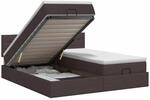 Ottoman Bett Mit Matratze Mit Kopfteil 2 Pcs Dunkelbraun Stoff Vidaxl