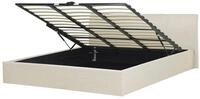 Bett Mit Stauraum Orbey Stoff Hellbeige 180 X 200 Cm