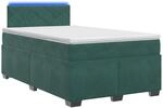 Boxspringbett Mit Matratze Und Led Dunkelgr&uuml;n 120 X 190 Cm Samt Vidaxl