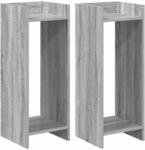 Vidaxl Plant Stand 2 Pcs Grey Sonoma 30 X 30 X 80 Cm Engineered Wood