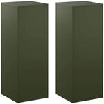 Pflanzenst&auml;nder 2 Pcs Olivgr&uuml;n 30 X 30 X 80 Cm Stahl Vidaxl