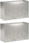 Garten-pflanzgef&auml;&szlig; 2 Stk. Silber 80 X 30 X 49 Cm Edelstahl Vidaxl