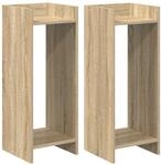 Vidaxl Plant Stand 2 Pcs Sonoma Oak 30 X 30 X 80 Cm Engineered Wood