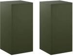 Pflanzenst&auml;nder 2 Pcs Olivgr&uuml;n 30 X 30 X 60 Cm Stahl Vidaxl