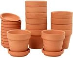 12x Mini Terrakotta T&ouml;pfe Mit Untersetzer 7.9cm, Sukkulenten Kr&auml;utert&ouml;pfe