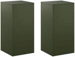 Pflanzenst&auml;nder 2 Pcs Olivgr&uuml;n 40 X 40 X 80 Cm Stahl Vidaxl