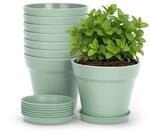 8er Set Blument&ouml;pfe 10cm Mit Untersetzer, Kunststoff Pflanzt&ouml;pfe Klein F&uuml;r