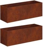 Garten-pflanzgef&auml;&szlig; 2 Stk. Rostoptik 60 X 20 X 20 Cm Vidaxl
