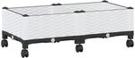 Vidaxl Garden Planter With Wheels White 80 X 40 X 29 Cm Pp