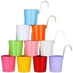 10x H&auml;ngende Blument&ouml;pfe Metall 10cm Mit Abnehmbarem Haken, 10 Farben