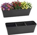 Balkon Blumenkasten Bew&auml;sserungssystem 60 Cm - 2er Set- Kunststoff Gel&auml;nder