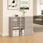 Aktenschrank Kliri Stahl 100x32x81 Cm Kamelfarben [en.casa]