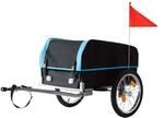 Relaxdays Fahrradanh&auml;nger Lastenanh&auml;nger, Klappbar, 120l, Regenschutz, Fahne, Hbt