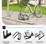 Woltu - Fahrradst&auml;nder Schwarz F&uuml;r 2 Fahrr&auml;der Fahrradhalterung Auf Dem Boden