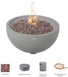 Nantucket Gas-feuertisch 2-tlg. Set Glasfaserbeton D67x35 Betongrau