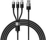 3in1 Usb - Micro-usb / Lightning / Usb C 3,5a 1,2m Kabel Baseus Starspeed -...