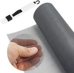 Fliegengitter Meterware 120x250cm Grau Mit Fensterputzb&uuml;rste