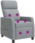 Massage Relaxsessel Hellgrau Stoff Vidaxl