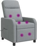Massage Relaxsessel Hellgrau Stoff Vidaxl