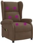 Wing Back Elektrischer Massagesessel Braun Stoff Vidaxl