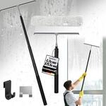 Ausziehbarer Duschabzieher Schwarz Teleskopstange 43-153cm Badezimmer