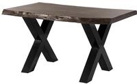 Baumtisch Akazie 140x90x77 Grau Lackiert / X-beine Anthrazit Gl&auml;nzend Freeform...