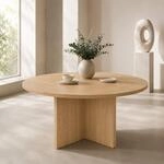 Runder Esstisch 120 Cm Aus Mdf In Eichenoptik F&uuml;r 4&ndash;6 Personen