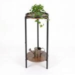 Relaxdays Beistelltisch, 2 Ablagen, Hxd: 73 X 29,5 Cm, Holzoptik & Metall, Sofatisch,