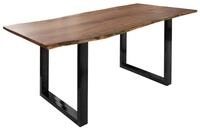 Massivmoebel24 - Baumtisch Akazie 180x90x76 Natur Beine Anthrazit Gl&auml;nzend...