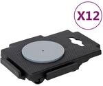 Transportroller Mit 8 Rollen 12 Stk Schwarz Polypropylen 150 Kg Vidaxl