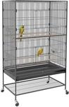 Pawhut Vogelk&auml;fig Vogelbauer Mit Sitzstangen, Vogelhaus Mit Ablage, Bodenwanne,