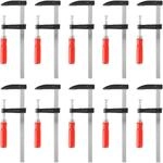 10er Set Schraubzwingen 200x50mm Mit Ergonomischem Griff Und Schutzbacken