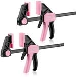Einhandzwingen Set 2 St&uuml;ck, 150mm Spannweite, 68kg Spannkraft, Stahl & Nylon,...