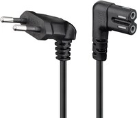 Goobay Euro-netzkabel Mit Doppelnutkupplung, Schwarz, 1,5m, 90&deg;, Geeignet F&uuml;r Sonos