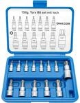 13tlg Torx Bit Satz Mit Loch T8h-t60h, Cr-v, 1/4", 3/8", 1/2" Antrieb