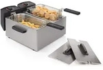 Kaltzonen Doppelfritteuse 6 Ltr. Edelstahl 2 Frittierk&ouml;rbe, 3600watt