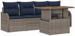 Garten-sofa-set 5 Stk. Grau Und Marineblau Vidaxl