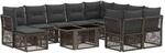 Gartensofa-set 11 Stk. Grau Poly-rattan Vidaxl