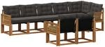 Outdoor-sofagarnitur 8 Stk. Natur Und Schwarz Vidaxl