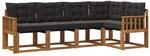 Vidaxl Outdoor Sofa Set 5 Pcs Natural And Black