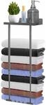 Ausziehbarer Handtuchhalter Grau 41-75cm Mit Ablage Und Haken