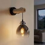 Led Wandleuchte Wandlampe Wohnzimmerlampe Rauchglas Schwarz Metall H 33 Cm