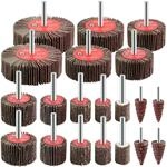 F&auml;cherschleifer Set Korn 80 F&uuml;r Bohrmaschine, 20tlg. Lamellenschleifer Mit 6mm