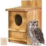 Holz-eulenhaus F&uuml;r Schleiereule, Waldkauz, Bartkauz, Nistkasten F&uuml;r V&ouml;gel