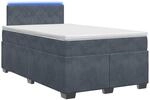 Boxspringbett Mit Matratze Und Led Dunkelgrau 120 X 190 Cm Samt Vidaxl