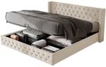Polsterbett F&uuml;r 2 Personen 160 X 200 Cm Aus Samt Mit Chesterfield-kopfteil Und