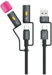 4smarts 4-in-1 Usb-c-kabel, 1 M, 60 W Schnellladefunktion, Schwarz