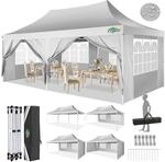 Faltpavillon 3x6m Wasserdicht, Stabil, H&ouml;henverstellbar, Mit 6 Seitenteilen