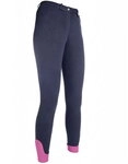 38, Wei&szlig; 1200: Damen-sommer-reithose Mit Silikon-kniegriff Und Elastischem