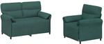 Sofa Set 2 Stk. Dunkelgr&uuml;n Stoff Vidaxl